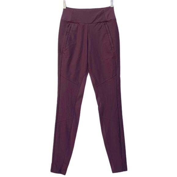 Athleta Headlands Hybrid Trek Hiking Tight Antique Burgundy Women's size 4 TALL - Picture 2 of 16